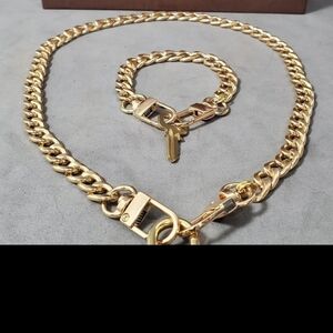 Chunky Blank Necklace Bracelet Chain Set | Good for Lock & Key | Easy On | 22 in